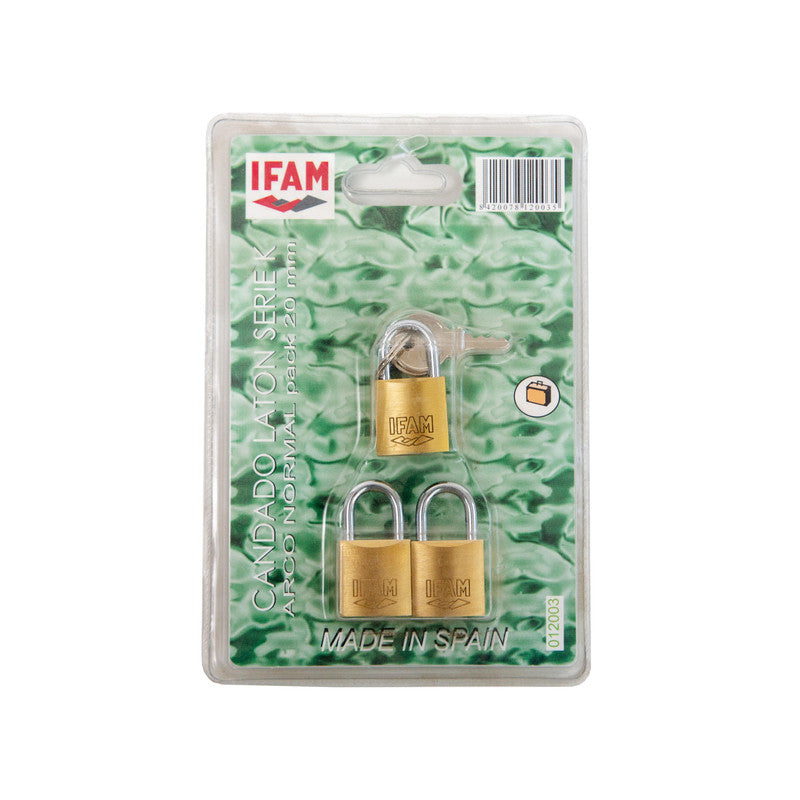 CANDADO K20 PACK 3 BLISTER