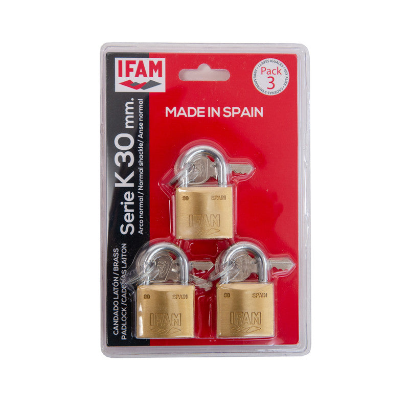CANDADO K30 PACK 3 BLISTER