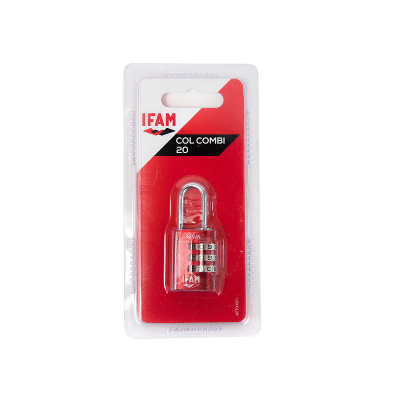 CANDADO COL COMBI 20 ROJO BLISTER