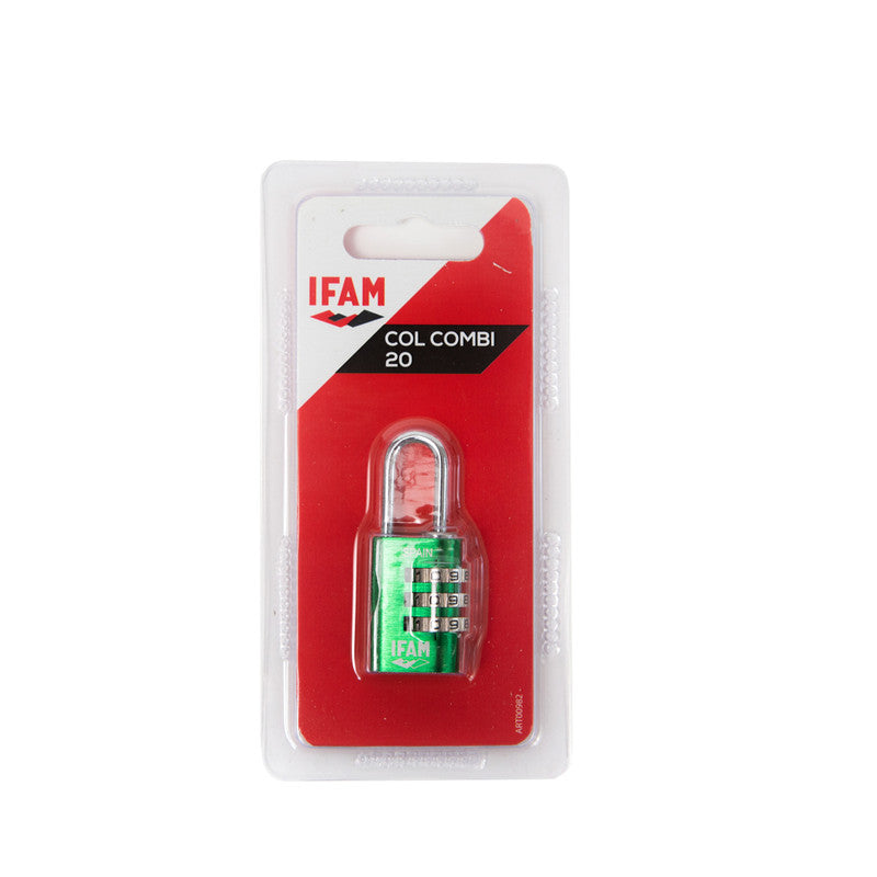 CANDADO COL COMBI 20 VERDE BLISTER