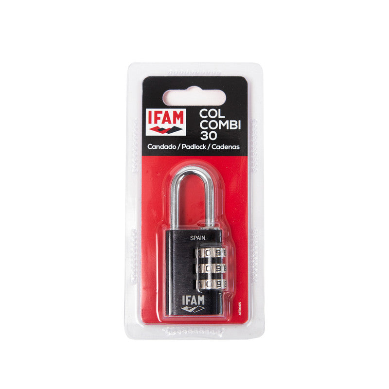 CANDADO COL COMBI 30 NEGRO BLISTER