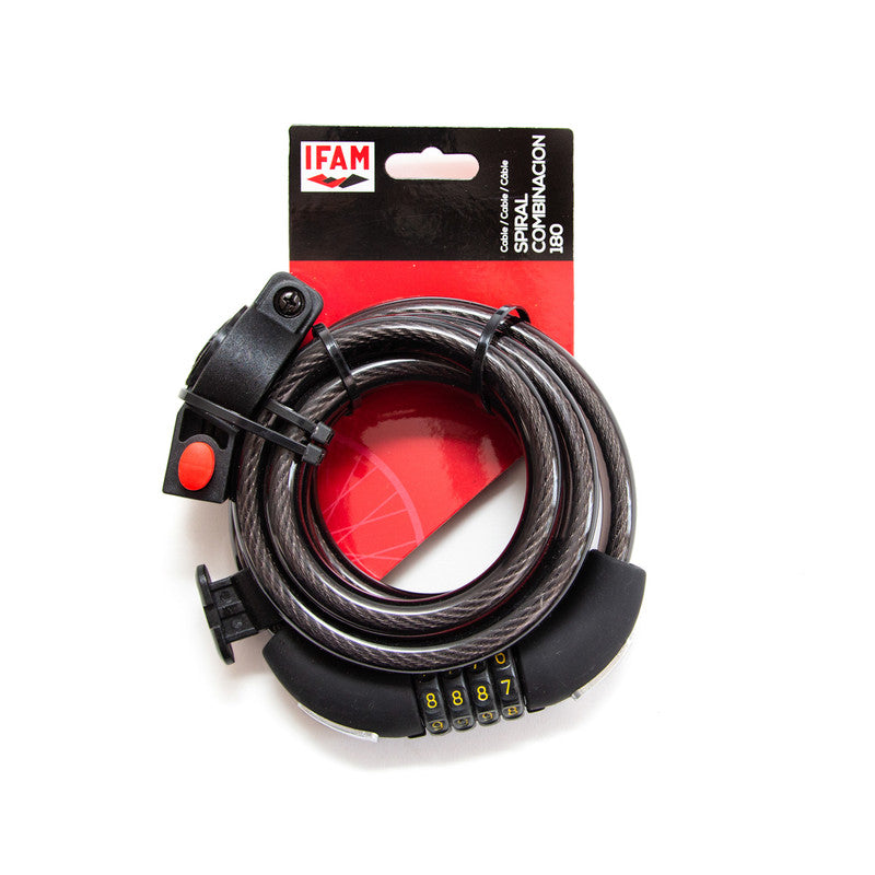 ANTIRROBO DE BICICLETA CABLE SPIRAL COMBINACION 180